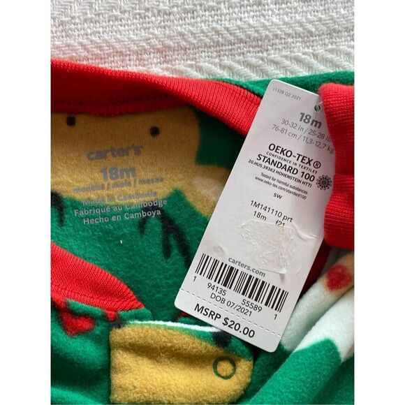 CARTER’S 18M WINTER FLEECE FOOTED SLEEPERS - Picture 4 of 5